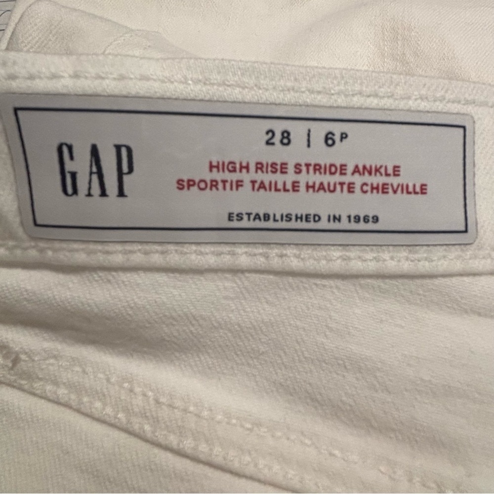GAP Sz 28P High Rise Stride Ankle White Wide-Leg Jeans NEW WITH TAGS - Picture 7 of 8